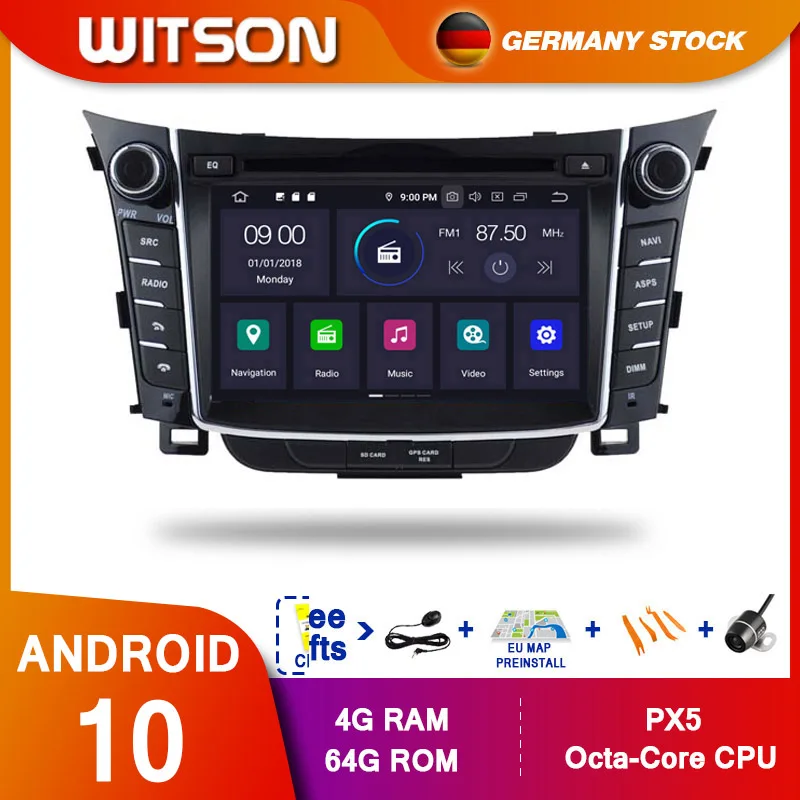 Автомобильный DVD плеер WITSON Android 10 Восьмиядерный процессор PX5 IPS экран для HYUNDAI i30 2011