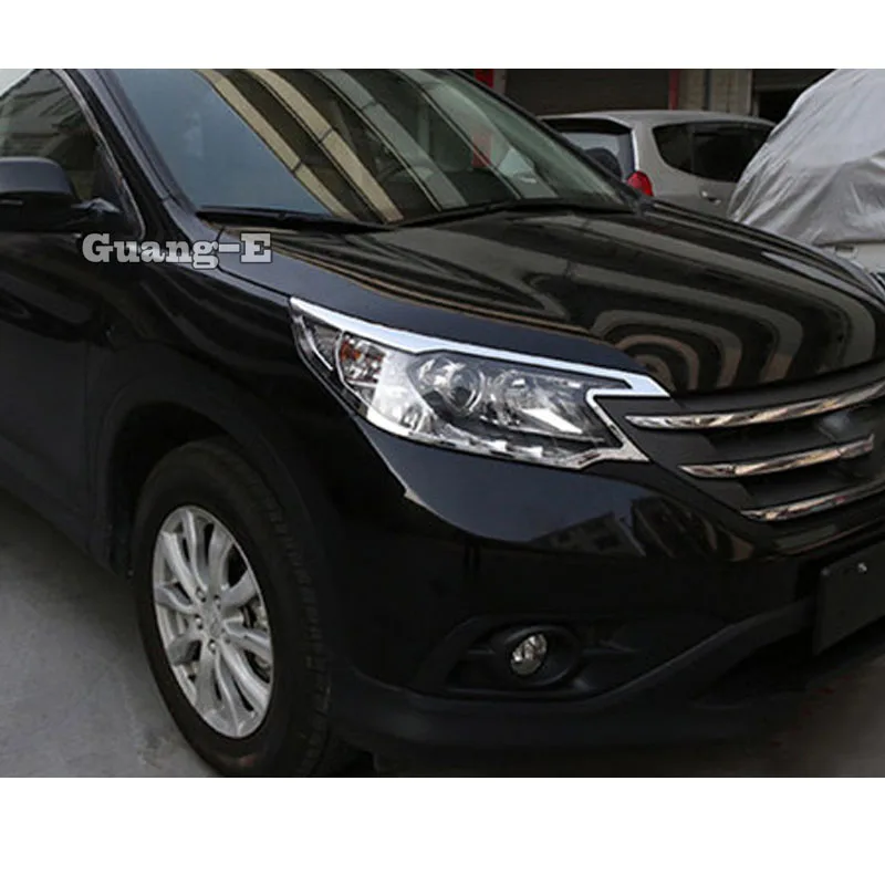 Для Honda CRV CR-V 2012 2013 Автомобильная передняя фара накладки на фары формовочная рамка палка ABS хромированная Накладка для автомобиля 2шт