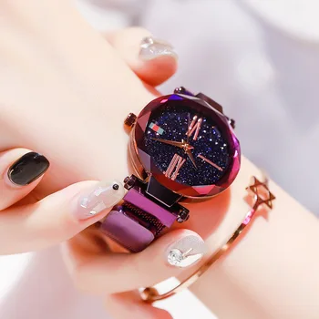 

Magnetic Buckle Starry Watch Women's Shaking Voice Network Red Celebrity Inspired Fashion Stylish Waterproof Quartz Watch Simple