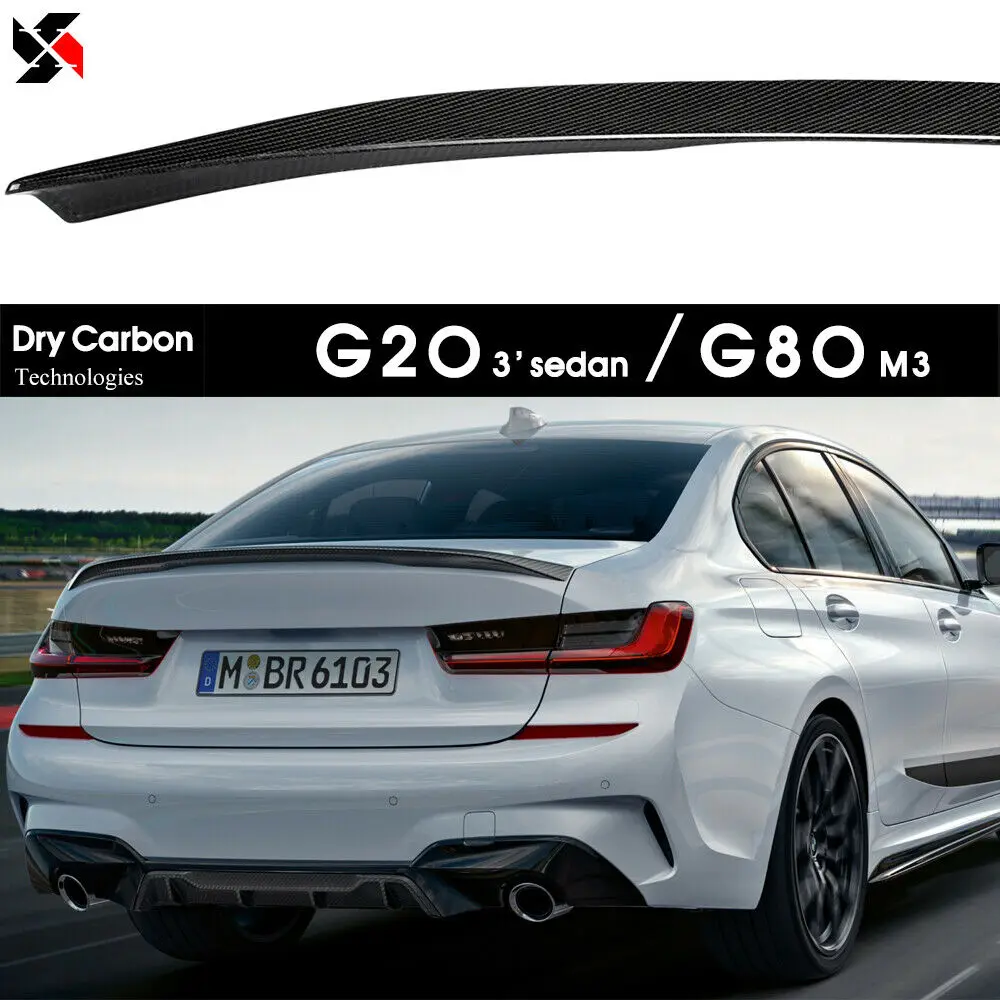 Real Dry Carbon Fiber Car Rear Trunk Spoiler Lip Boot Wing Lip Extension  for BMW 3 Series Sedan G20 & M3 G80 2019 - 2025 - AliExpress