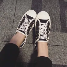 2021Spring And Autumn New Single Shoes Embroidered Letters Canvas Shoes Women Lace-Up White Shoes Leather Sports Casual Sneakers