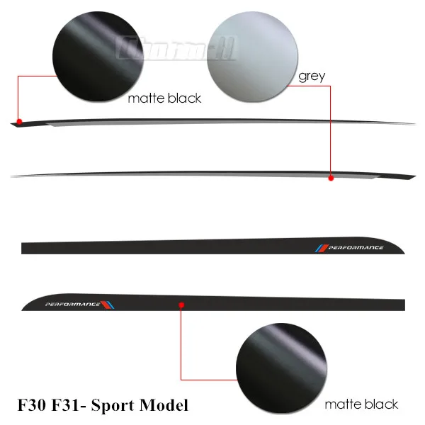 Автомобильный стиль M производительность боковые полосы черный серебряный Фильм Виниловые Наклейки боковые юбки полосы наклейки для BMW F30 F31 3 серии - Название цвета: full Set Sport