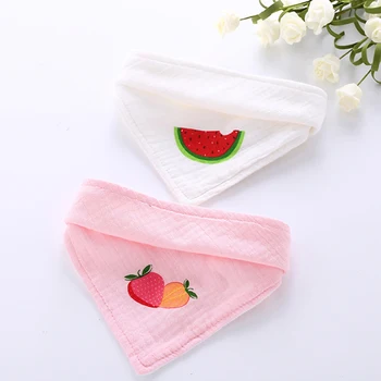 

2 pcs/set Baby Bibs Thickening 2 Layers Gauze Muslin Baby Kids Burp Soft Saliva Towel Baby Feeding Cloth High Quality