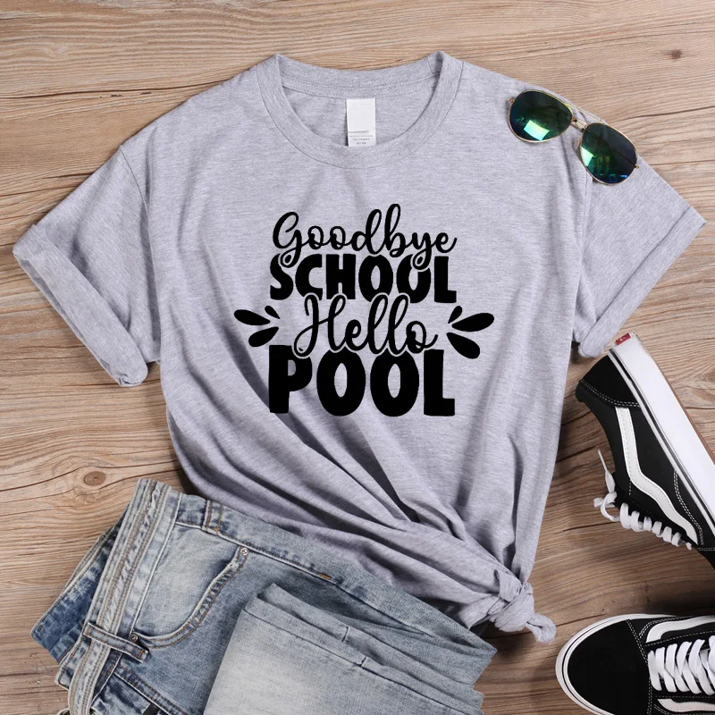 ONSEME, футболка для учительницы, для свидания, школы, hello, бассейна, с буквенным принтом, забавная футболка для женщин, летние хлопковые топы с короткими рукавами и круглым вырезом, Q-894