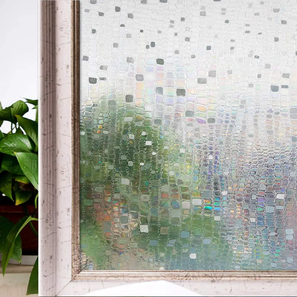 100cm Length Static Cling Glass Film 3d Pebble Line Privacy Protection