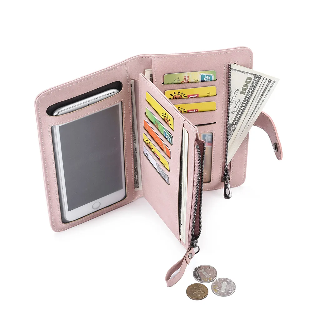 

Cross-border for notebook WOMEN'S wallet long Korean-style fashion leather wallet passport bag multi-functional phone bag curren
