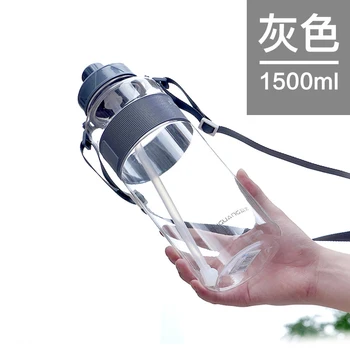 

Large Capacity Water Bottle with Straw Strap Gym Bottle Cute Tea Infuser Storage Workout Butelka Na Wode Protein Shaker AA60SP