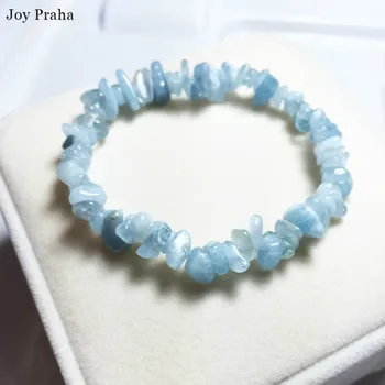 

Natural aquamarine bracelet anklet / Gravel bracelets transport crystal women jewelry / wholesale dropshipping