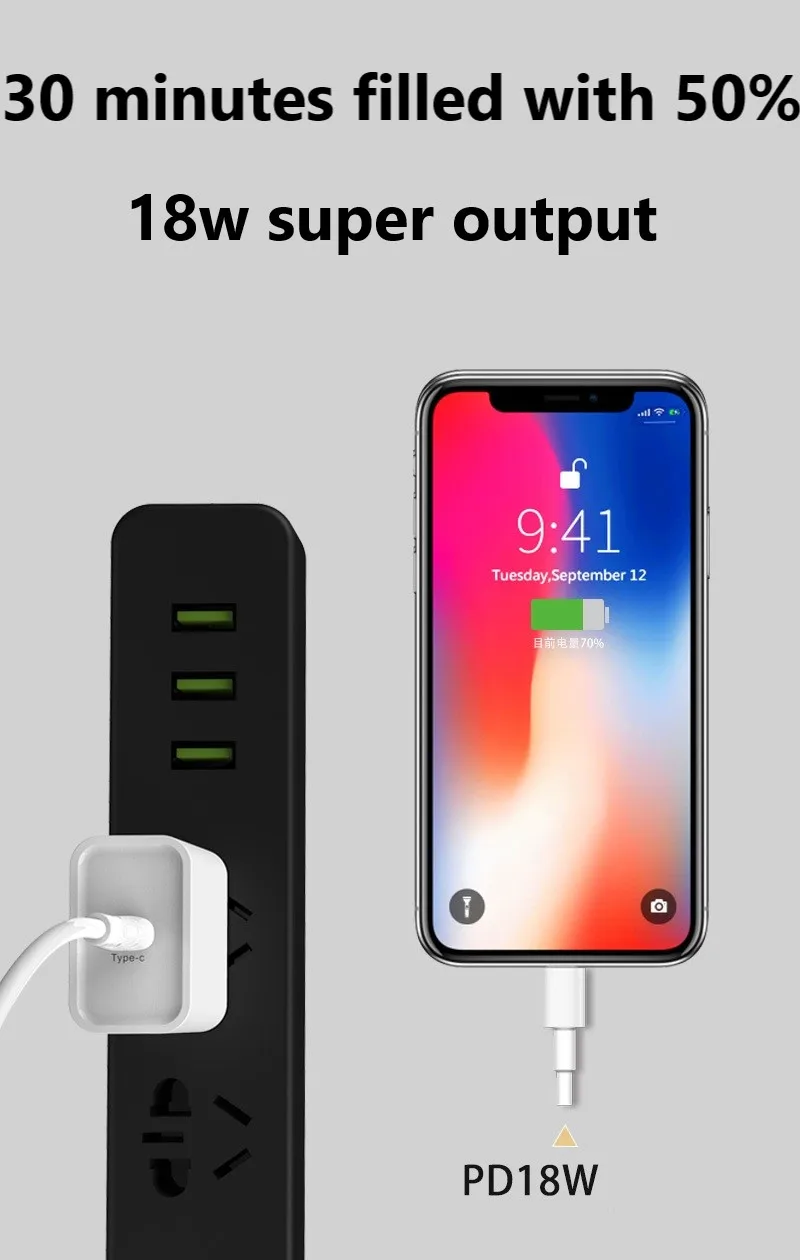 18 Вт PD быстрое зарядное устройство USB быстрая зарядка 3,0 usb type C зарядное устройство для iPhone 8 8p X XS XR PD зарядное устройство для samsung huawei быстрое зарядное устройство