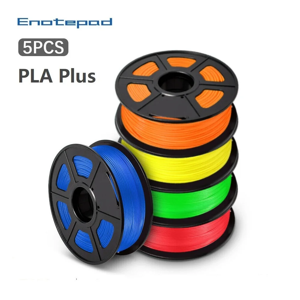 Enopad-filamento PLA Plus de 1,75mm, filamentos consumibles de baja contracción para impresora 3D, Combo de 5 rollos/juego