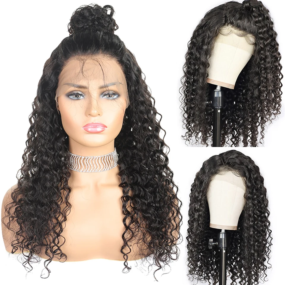 Meetu 4X4 Lace Closure Wig Malaysian Deep Wave Lace Front Wig Pre Plucked 180 Density Lace Front Wig 8-26" Remy Human Hair Wigs