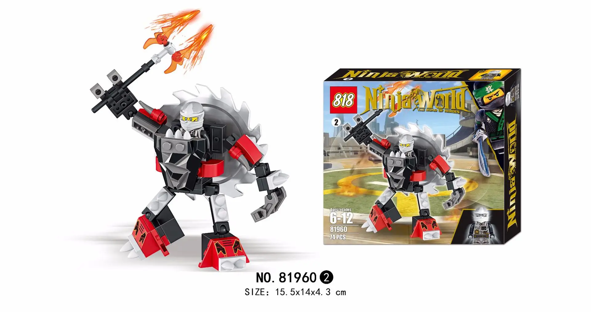 

Hot Selling Educational Building Blocks Toy 81960 Ninja Mech 4 Mixed Educational Assembled Building Blocks Toy