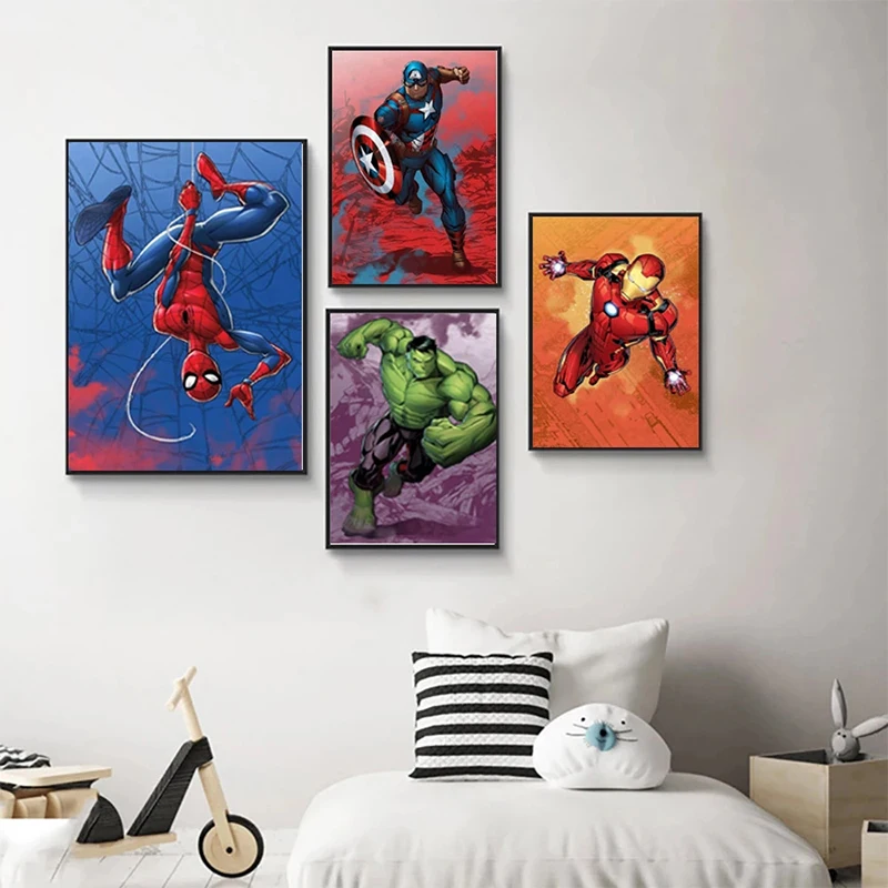 Marvel Spiderman Captain America Diamond Painting 5D DIY Full Embroidery Cross Stitch Kits Children's Family Room Decor | Дом и сад