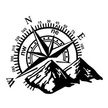 

Styling Compass Car Sticker PVC Vinyl Automobile Hood Decorative Stickers Car-Styling Body Films 5 Colors For Options