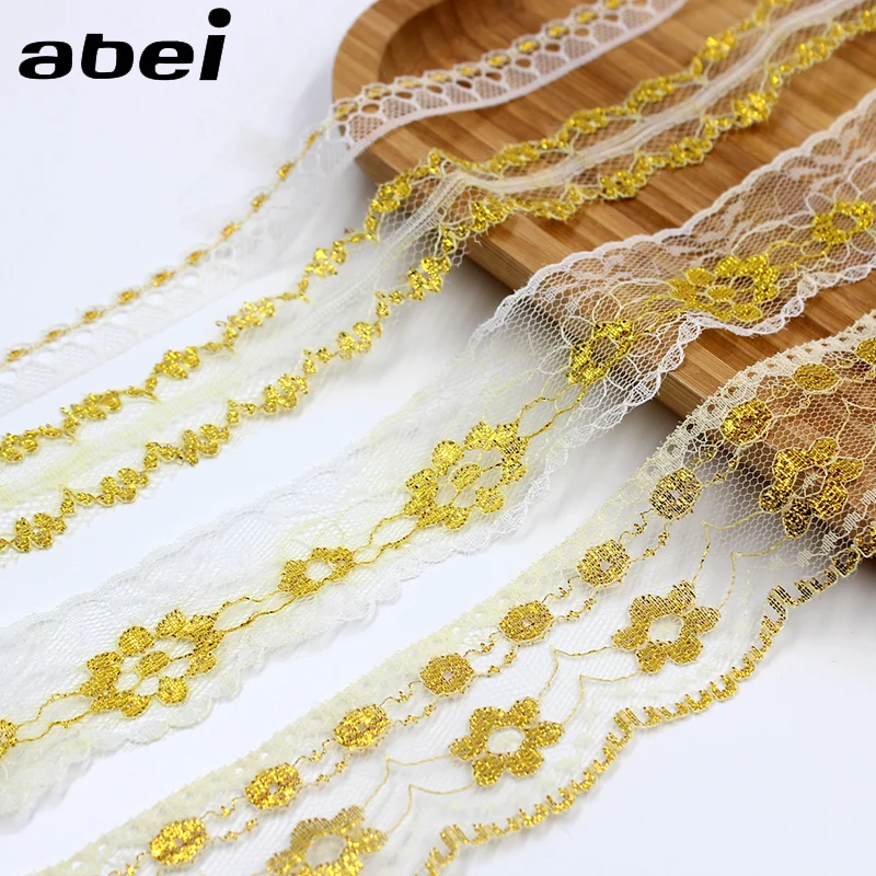 5 ярдов/партия тонкая вышитая Золотая кружевная лента|lace trim|gold lace trimsewing accessories |