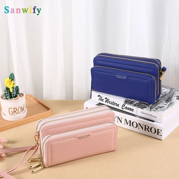 

Pu Leather Mobile Phone Bag Multifunctional Female Wallet Phone Case Portable Small Change Package