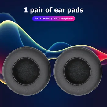 

1 Pair Protein Leather Ear Pads Easily Wearing Pads Cushion Covers Cushion for Monster Beats Pro Detox by Dr. Dre