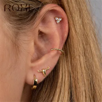 

ROXI Fashion Minimalist Jewelry Women Small Round Bead Ear Cuff Clip Earring Without Piercing Korean 925 Sterling Silver Earring