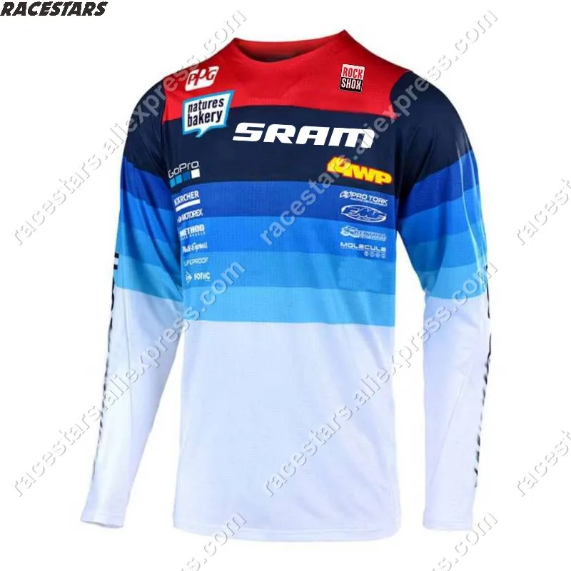 Быстросохнущая футболка с длинным рукавом для гонок на мотоциклах SRAM, Мужская командная одежда для мотоциклистов Crossmax, одежда для езды на велосипеде