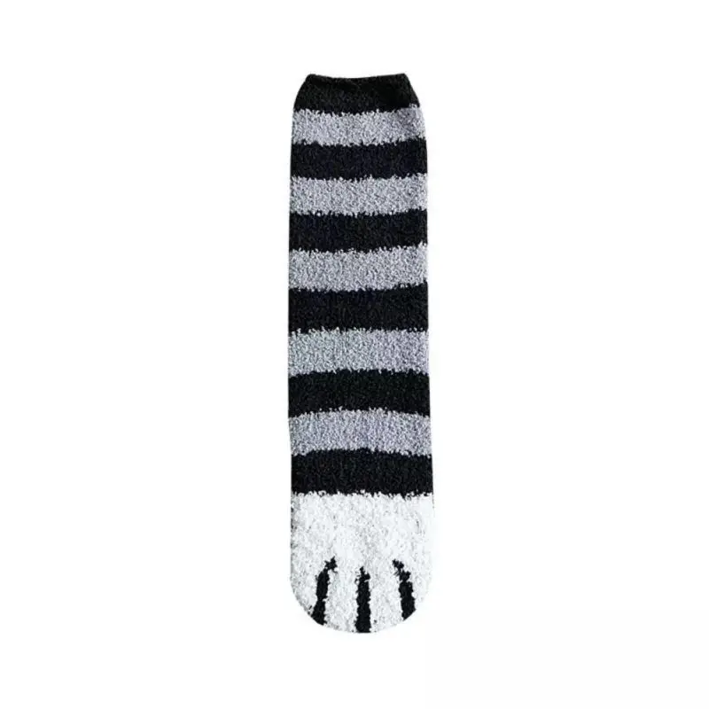 Женские зимние носки с когтями, милые толстые теплые носки-тапочки для сна, плюшевые коралловые флисовые носки, женские носки без пятки