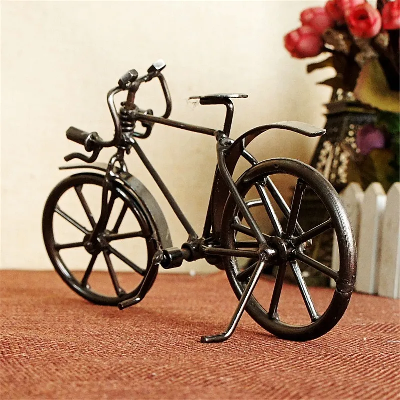 

Nostalgic Antique Bike Figurine Metal Craft Home Decoration Accessories Bicycle Ornament Miniature Model Children Birthday Gifts