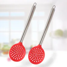 Нержавеющая сталь полой ручкой пищевой безопасный силикагель большой дуршлаг практичный пищевой фильтр для кухонной посуды приборы для приготовления пищи