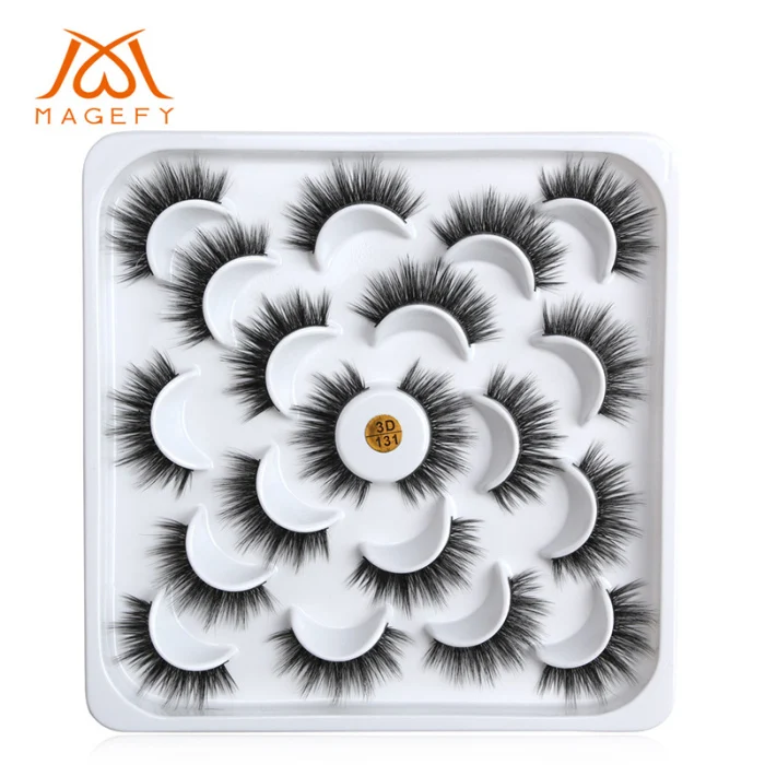 10 Pairs False Eyelashes Thick 3D Faux Mink Lashes Makeup Dramatic Long Lashes JS11