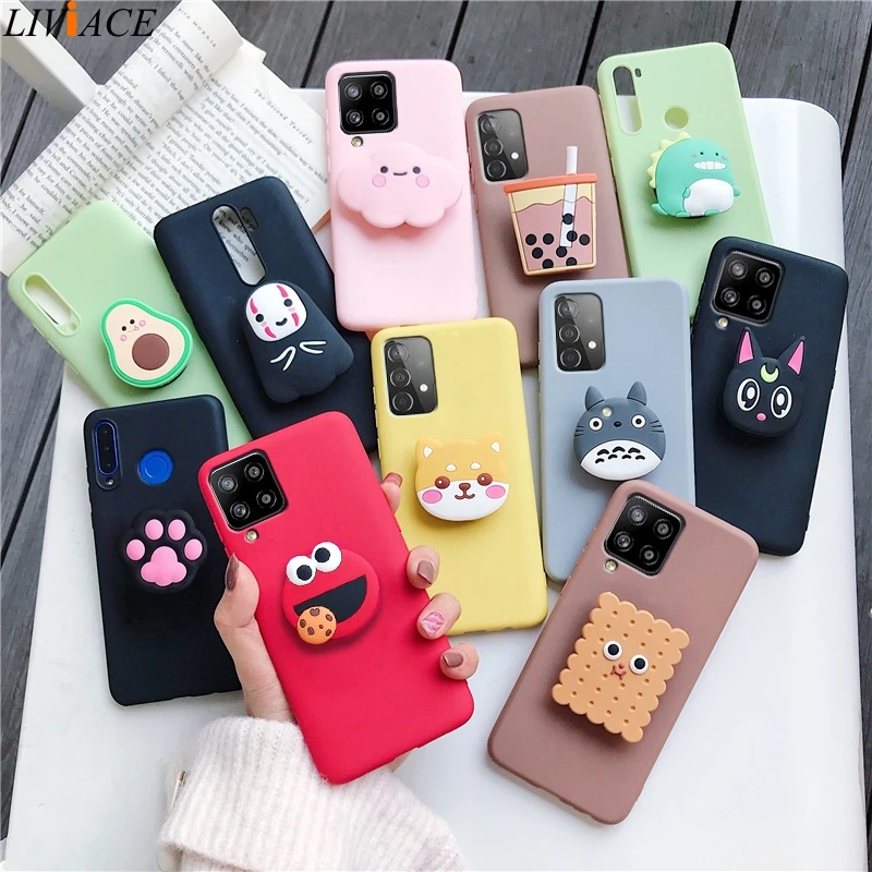 3D Silicone Cartoon Phone Holder Case For Samsung Galaxy