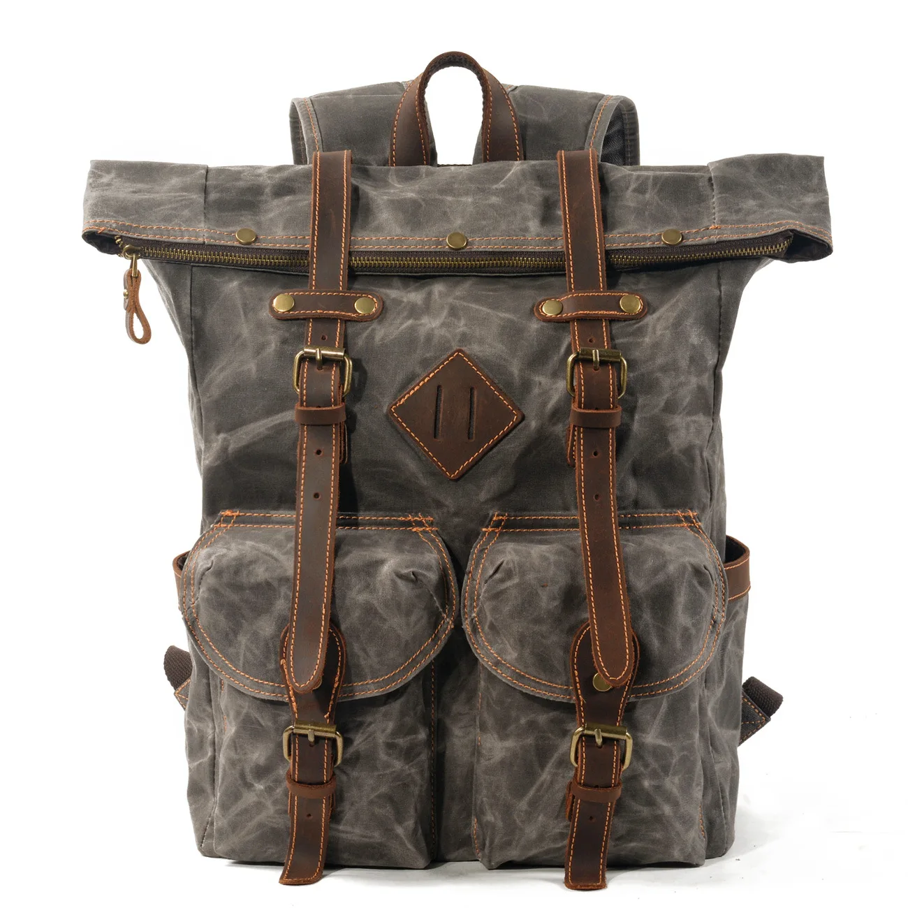 

Backpack Waterproof Travel Backpack Wax Canvas Outdoor Backpack Men and Women Computer Bag