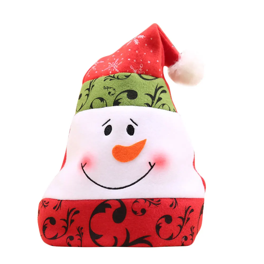 Рождественская шляпа Санта Клаус Снеговик Лось узор украшения подарки Многоцветный