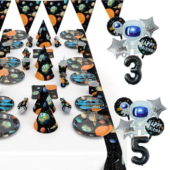 

Outer Space Decor Astronauta Decoracion Birthday Party Cosmos Decoration Kids Cups Plates Napkin Space Party Kit
