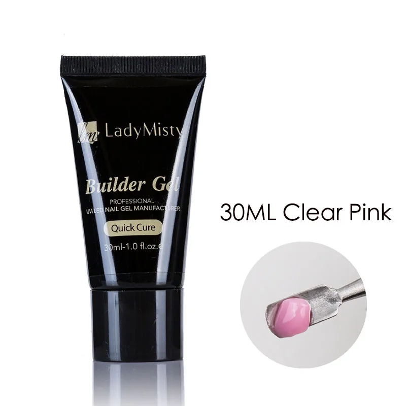 30ML Clear Pink 30/60 мл полигель набор полигель для наращивания набор кристалл УФ гель лак для ногтей Набор для дизайна ногтей кончик для ногтей форма гель для наращивания ногтей гель для наращивания - Цвет: 30ML Clear Pink