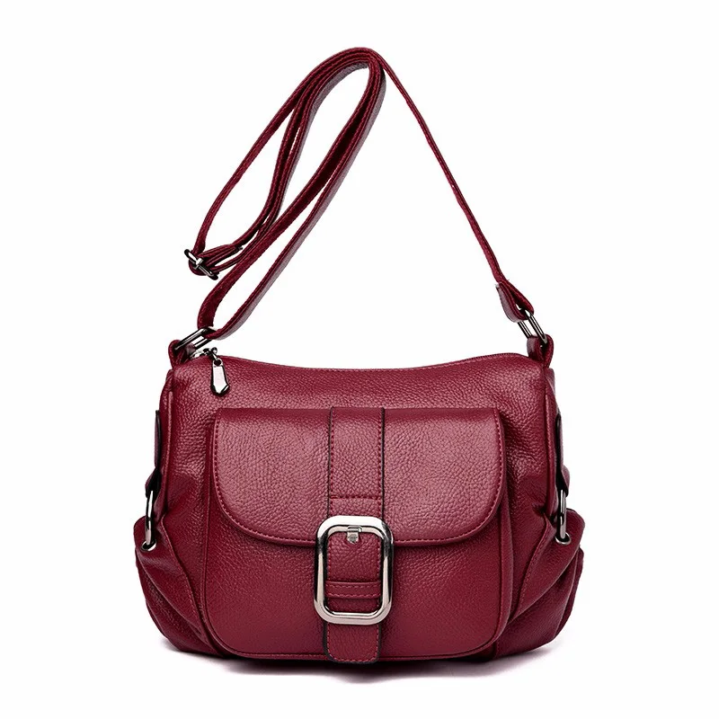 Wine red Стильная кожаная сумка плечо сумки леди мешок многофункциональная сумка Элегантные женские мягкие кожаные роскошные сумки, новые женские сумки, дизайнерские женские сумки-мессенджеры, сумки через плечо для женщин - Цвет: Wine red