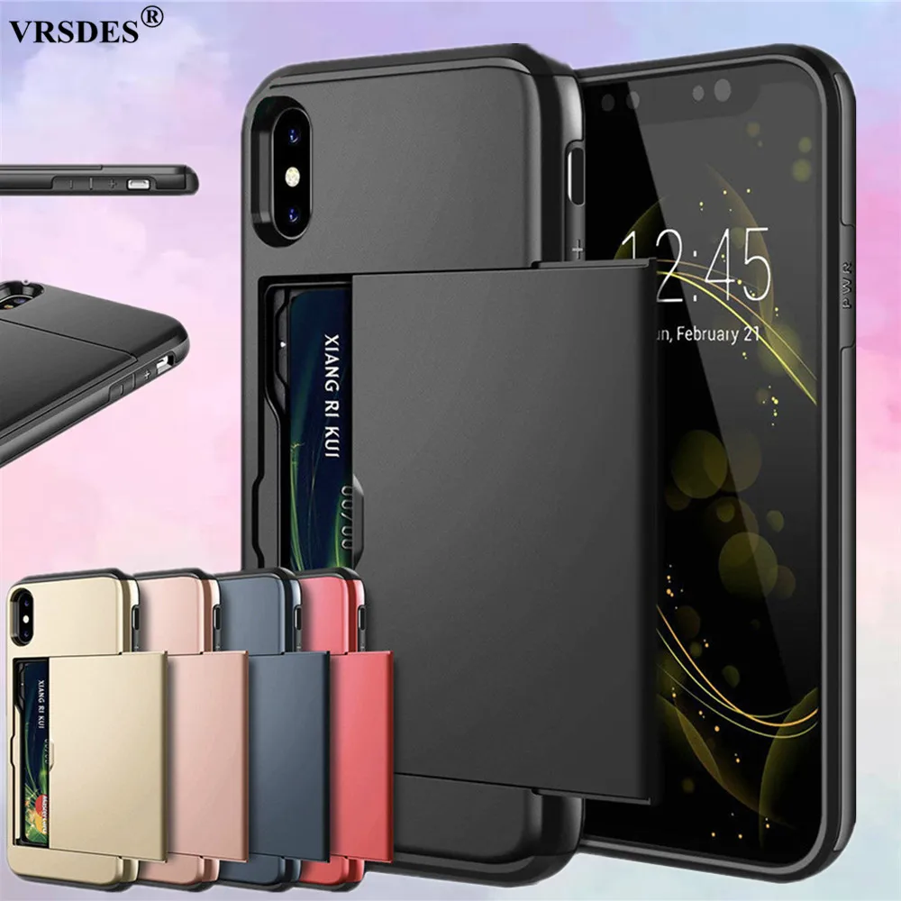 Чехол для iPhone X XS Max XR SE 2020 гибридный жесткий чехол бумажник с кармашком карт