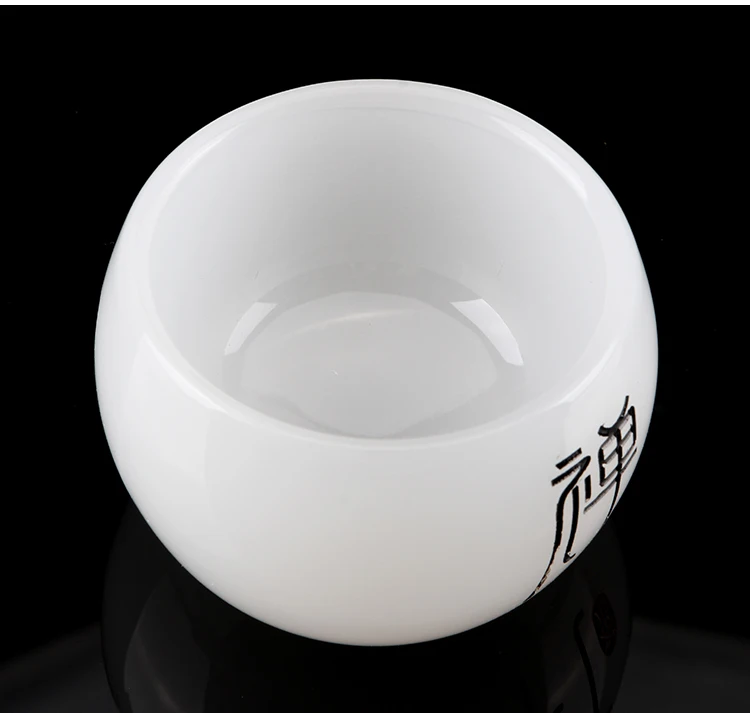 Chine style глазурованная белая из нефрита и фарфора кунгфу Набор чашек с надписью Мастер маленькая чайная чашка посуда для питья чайная посуда коллекционные чашки подарки