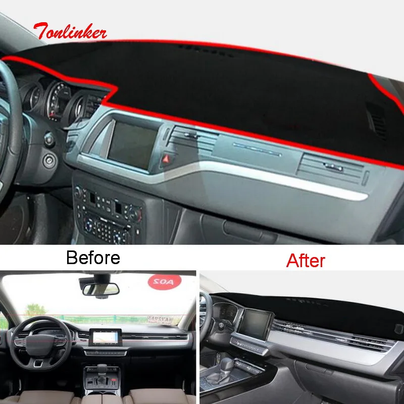 Tonlinker интерьер приборной панели анти-грязный коврик крышка наклейки для CITROEN C5 2010-19 стайлинга автомобилей 1 шт. полиэстер крышка наклейки