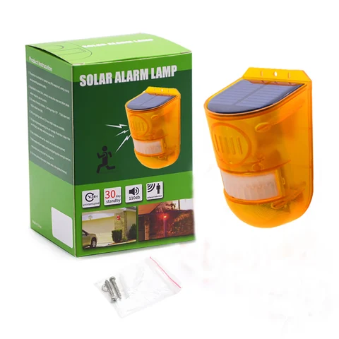 Security Light Alarm Rechargeable LED For Home Emergency Light With Motion Sensor PIR Warning Light 129 Decibels Alert