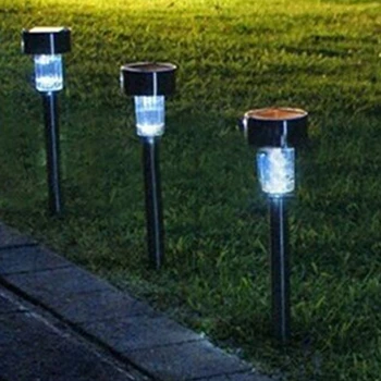 

ICOCO 1pc Solar Powered Stainless Steel Case Outdoor IP65 Waterproof IP65 LED Plug Lawn Lamp Landscape Light Path Light