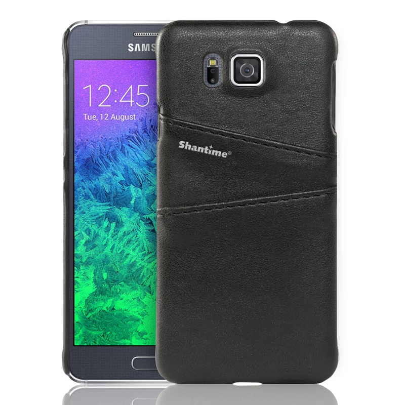 Black Кожаный чехол-бумажник для samsung Galaxy Alpha G850F чехол для телефона для samsung Galaxy S7 S7 Edge S6 S6 Edge чехол с отделениями для визиток - Цвет: Black