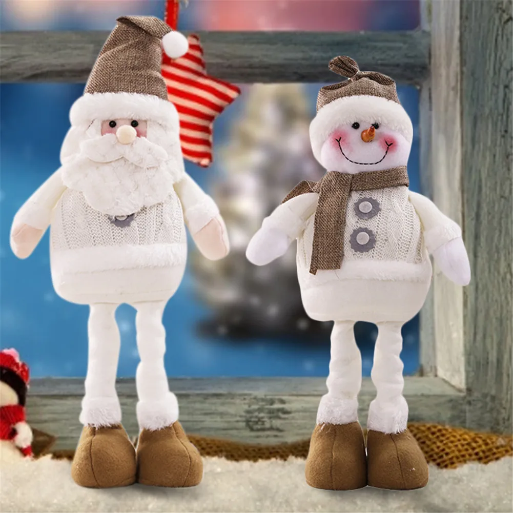 

Christmas Santa Claus Figurine Decorative Snowman Doll Ornament For Shopping Window Holiday Decoration