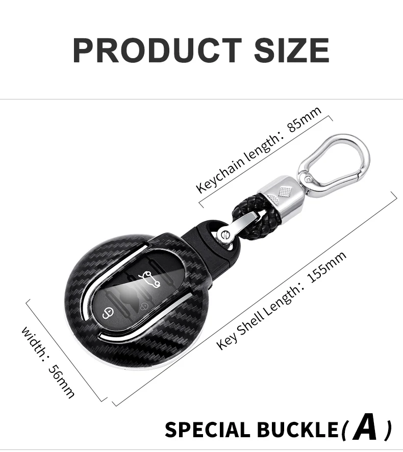 Carbon Fiber Car Smart Key Cover Case Fob Mini Cooper R55 Clubman Countryman F56 F55 F54 2018 2021 CarProtect Shell Accessories - Hef8958b8392343feaf82b4740e0170aen