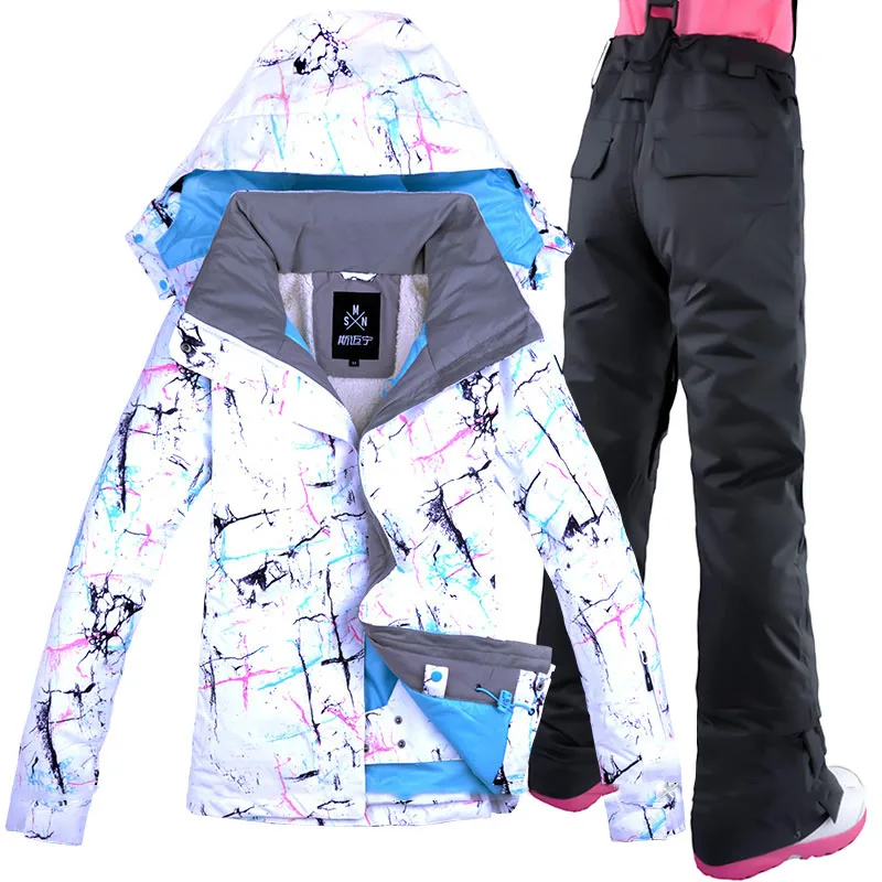 Women Ski Suit Winter Clothing Waterproof Windproof Skiing Snow Jacket