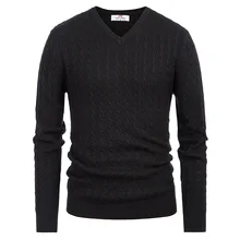 Мужской повседневный вязаный свитер с длинным рукавом и v-образным вырезом, свободный однотонный вязаный свитер на пуговицах, одежда в повседневном стиле