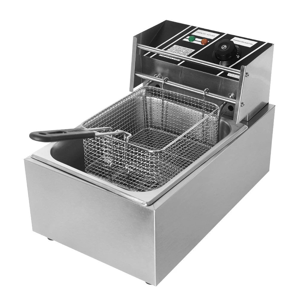 GZZT Коммерческая 6L электрическая фритюрница из нержавеющей стали картофель фри курица жарочная машина с крышками 110 В/220 В