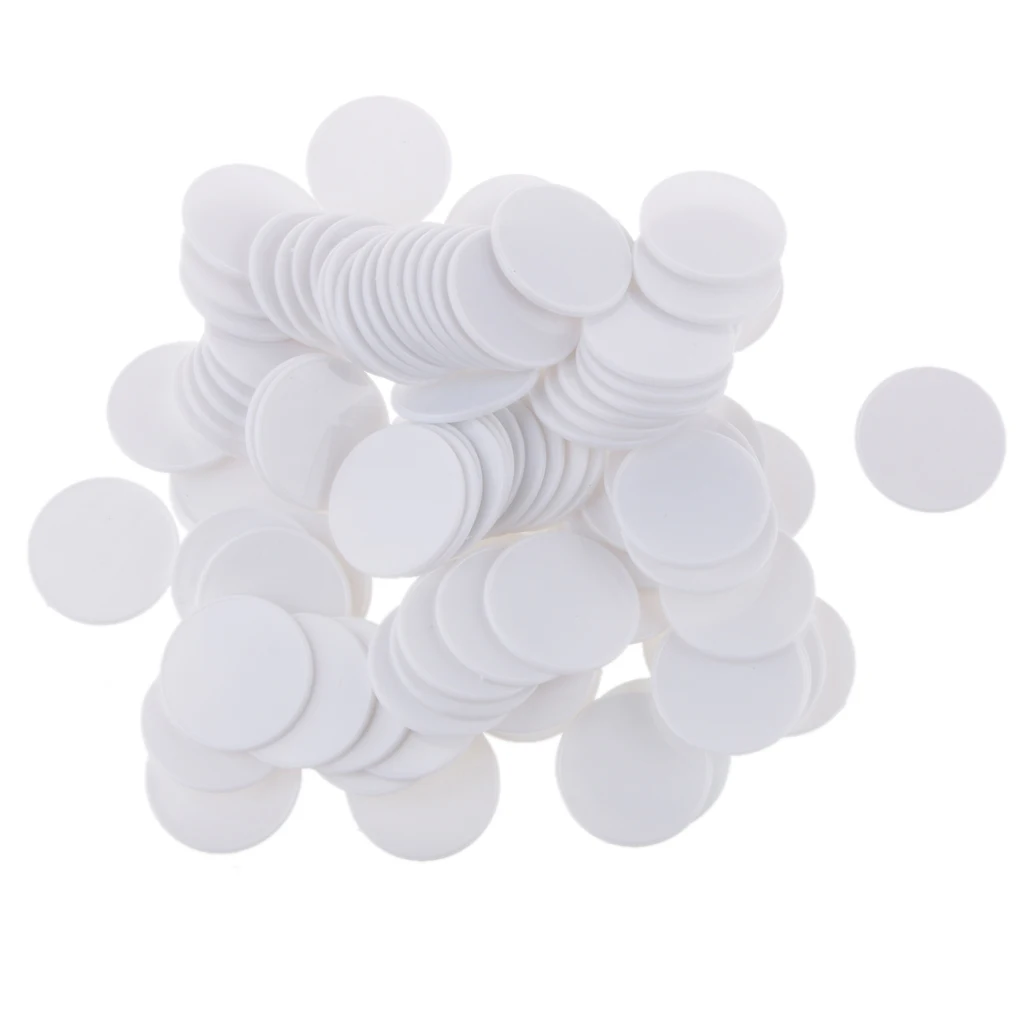 100pcs Casino Poker Chips Poker Game Board Game Chip DIY Craft 32mm White 100pcs Casino Poker Chips Poker Game Board Game Chip DIY Craft 32mm White