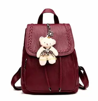 

Minimalist female backpack Pu leather young female backpack beautiful fashion girl casual backpack new female backpack