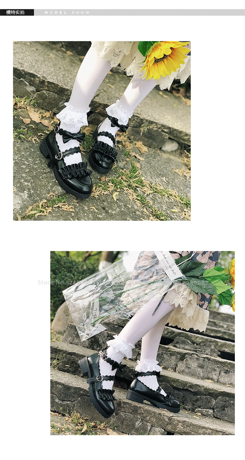Девушки Лолита Kawaii кукла гофрированные школьные однотонные Кожаные туфельки женские японский стиль JK Academy принцесса аниме вечерние Косплей Coatume
