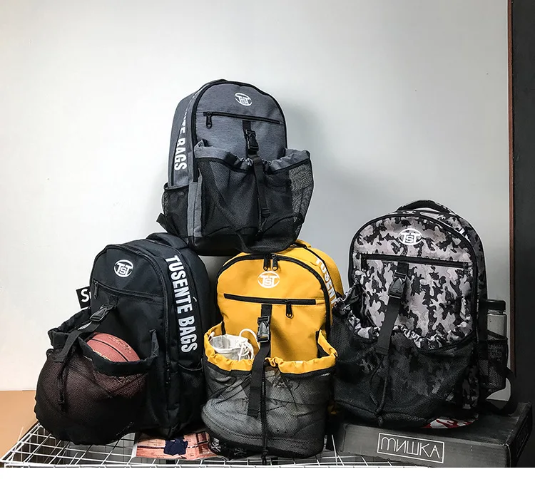 Fashion Basketball Sport Backpack Laptop Travel Outing Mutifuctional Bag with Shoes or Ball Compartment