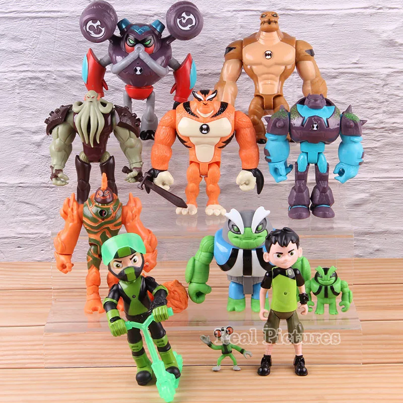 

Ben 10 Toys Ben Tennyson Grey Matter Heatblast Humongousaur Rath Vilgax PVC Action Figure Toy for Kids Boys with Light 11pcs/set