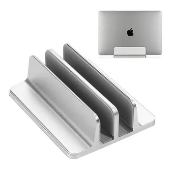 

Vertical Laptop Stand for MacBook Air Pro Desktop Double Desktop Stand Holder with Adjustable Dock Aluminum Laptop Tablet Stand